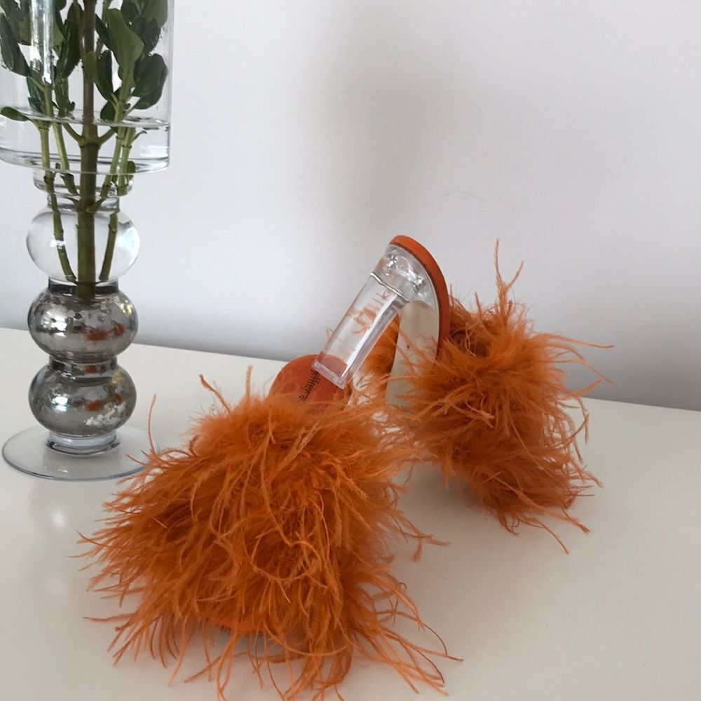 Jeffrey Campbell Daisy Feather  Boa Heels size 10 - Picture 8 of 16